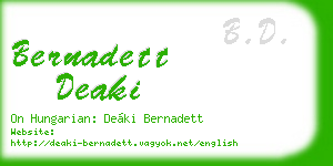 bernadett deaki business card