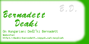 bernadett deaki business card